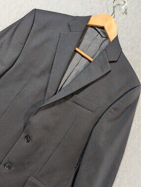 Calvin Klein Slim Fit Wool Blazer Men's 36R Black Sport Coat Suit Jacket